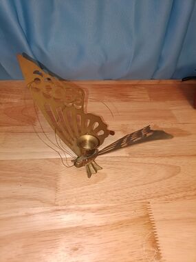 Vintage Brass Butterfly Candle Holder - Gold Tone
